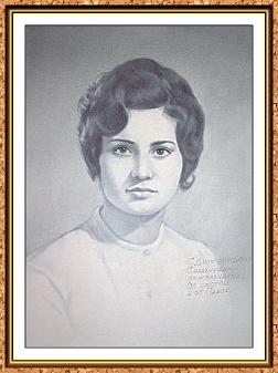 портрет черно-белый по фотографии в технике"сухая кисть"(портрет женщины)