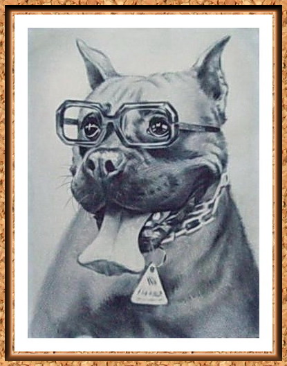 портрет черно-белый по фотографии(собака, оптика, медальон)